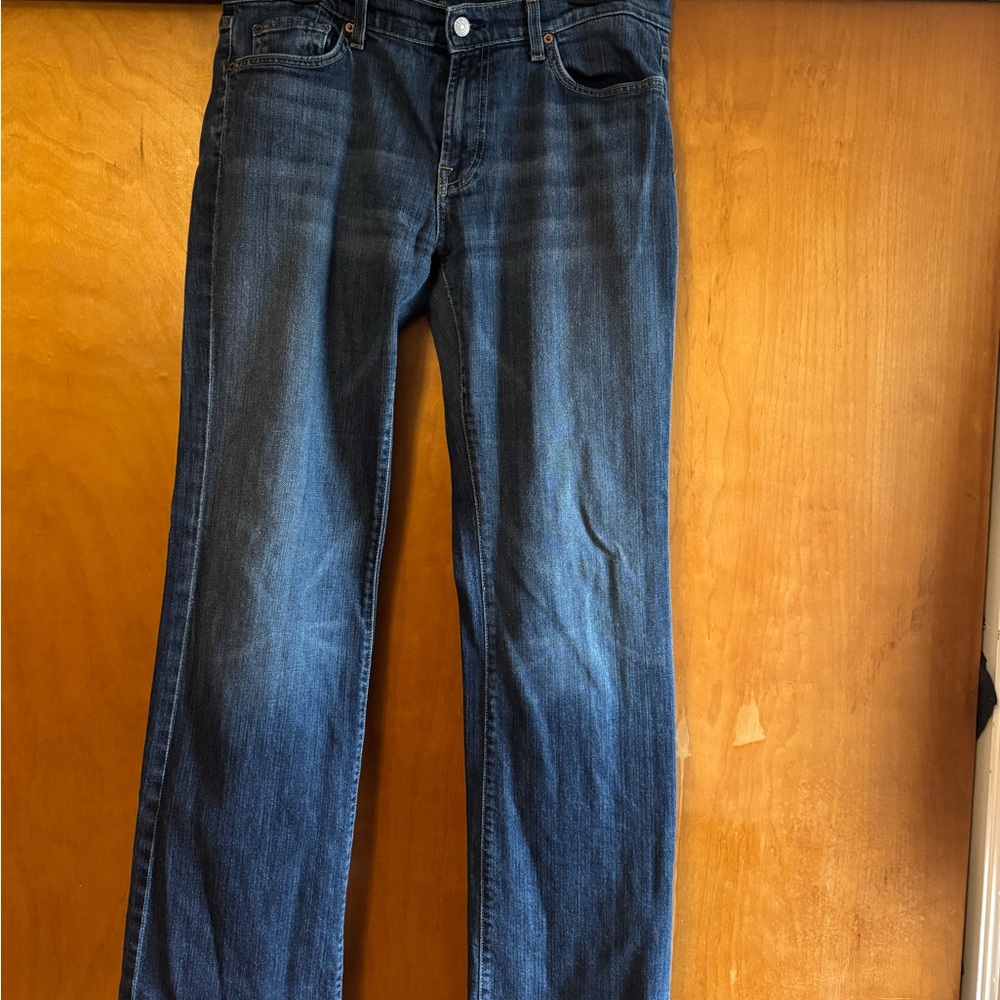 7 For All Mankind Dark Blue Straight Jeans